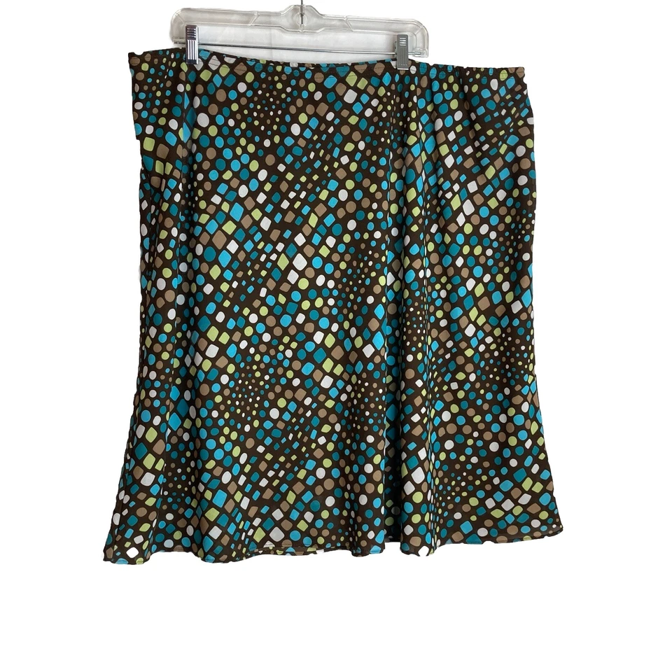 Falda George Mujer Plus Marrón Lunares Talla 26W 28W Forrada, Poliéster Foto 1 de 4