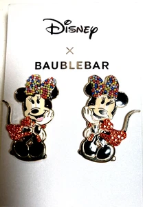 NEW DISNEY X BAUBLEBAR MINNIE MOUSE ENAMEL EARRINGS - Picture 1 of 3