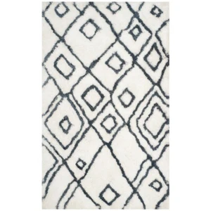 SAFAVIEH Toronto Shag SGT727K Handmade Ivory / Blue Rug - Picture 1 of 9