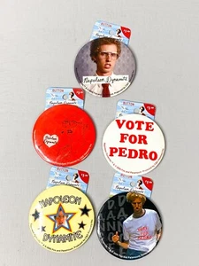 NWT Set of Five 3" Napoleon Dynamite Buttons - Picture 1 of 5