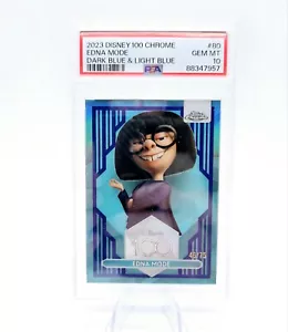 2023 Disney 100 Topps Chrome Edna Mode #80 Light Blue 46/75 PSA 10 Pop 1 - Picture 1 of 4