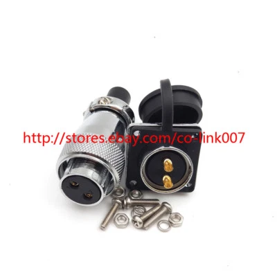 WS20 2pin waterproof power connector Plug socket,Industrial Electrical connector - Image 1 of 4