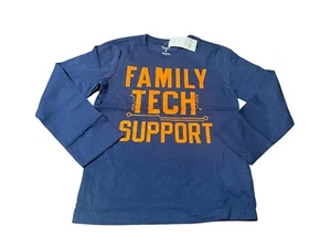 Camiseta CARTER'S Niño Talla 6 Family Tech Support Manga Larga Azul Marino 100% Algodón - Imagen 1 de 4