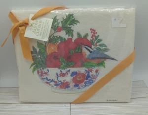 Baumwolle Mehl Sack Küche Geschirrtücher x2 Chickadee von Alice's Cottage USA - Bild 1 von 7