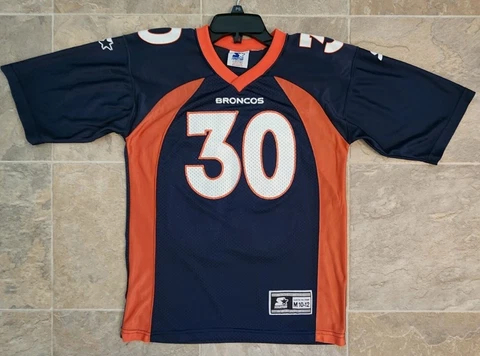 Denver Broncos Jersey Terrell Davis #30 Size Youth Medium Starter 1995 Cover