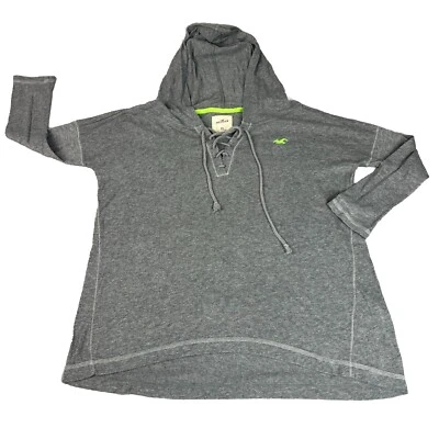 Hollister Sudadera con Capucha Mujer XS Gris Mezcla de Algodón Patinador Manga 3/4 Logo Foto 1 de 4