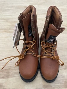Stivali VINTAGE CAROLINA Sub Zero in pelle logati isolati da uomo marrone TAGLIA 9 D - Foto 1 di 9