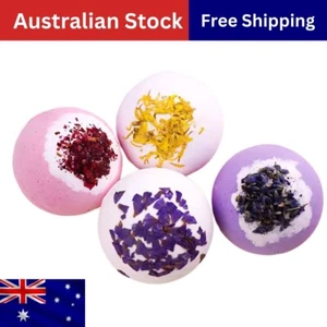 Botanical Bath Bombs Set x 4 - Australian Brand - Real Dried Flowers - Fast Ship - Picture 1 of 7