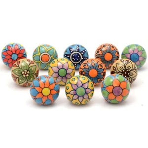 Assorted Ceramic Cabinet Knobs - Vintage Cabinet Cupboard Door & Drawer Pulls... - Picture 1 of 8