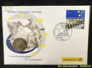 Numisbrief Deutschland 2 Euro 2007 - G -  Römische Verträge mit Briefmarke - Bild 1 von 4