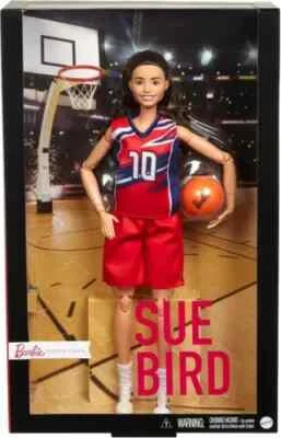 WNBA-WOMEN'S BASKETBALL-BARBIE SIGNATURE DOLL-FIGURE-SUE BIRD+DOLL STAND+OUTFIT - Image 1 of 4