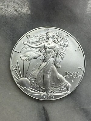 2023 American 1 oz .999 Fine Silver Eagle $1 Coin BU - In Stock - Image 1 of 2