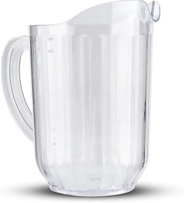 Pitcher Clear Plastic Reusable Water Jug 1.8 Litre Water Beer Juice Easy Pour - Image 1 of 4