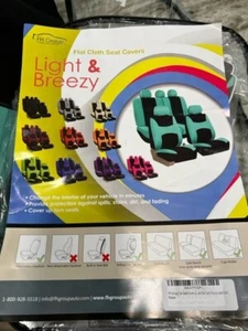 F H Group Flat Cloth Full Seat Cover Light & Breezy Color is Green NOB - Picture 1 of 7
