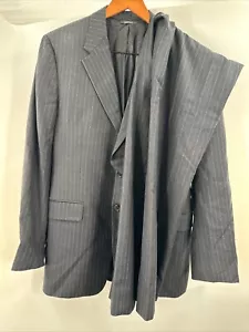 Prada $2995 2-Piece Suit - Men Charcoal Blue Striped Wool Model Designer 52R Q7 - Picture 1 of 22