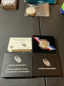 2014 S BASEBALL HALL OF FAME KONKAVE GEDENKMÜNZE PROOF - VERKLEIDET PROOF - Bild 1 von 9
