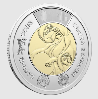 2025 Canada $2 Toonie Daphne Odjig life & art - plain reverse - from roll - Image 1 of 4