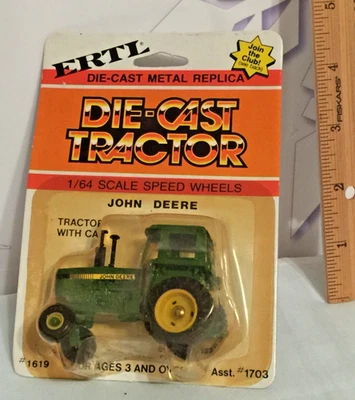 ERTL #1619 John Deere 1/64 Scale Speed Wheels Die-Cast Tractor in PKG     (U54) - Image 1 of 4