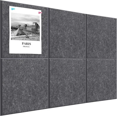 🔥Cork Board Felt Wall Tiles 6 Pack Felt Bulletin Board Charcoal 36"x24"🔥 - Image 1 of 4