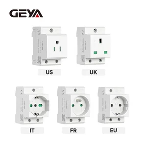 GEYA DIN-Schienen-Steckkupplung Socket Plug 16A 230V -Intl. Norm (US/UK/EU) CE - Bild 1 von 16