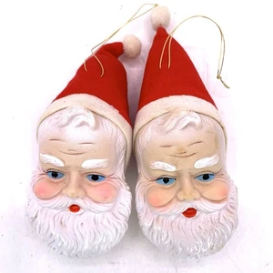De Colección Adornos de Navidad Cabeza de Papá Noel Goma Plástica Suave con Fieltro 6" Japón Lote 2 - Imagen 1 de 9