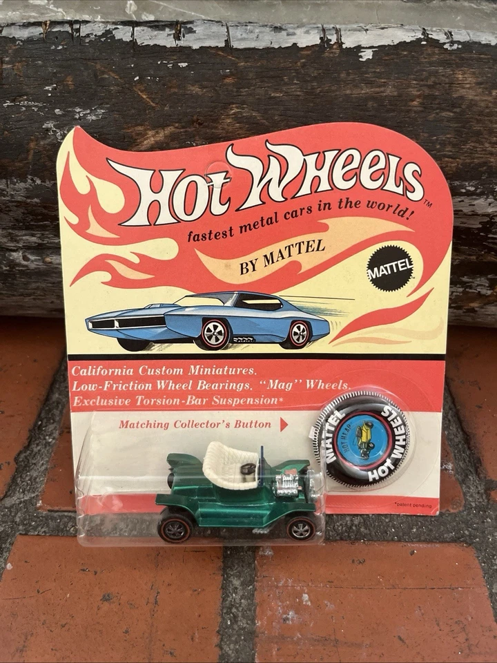 Hot Wheels Redline Hot Heap Green HIGH GRADE Card Unpunched BP Vintage MINTY!!! - Image 1 of 4