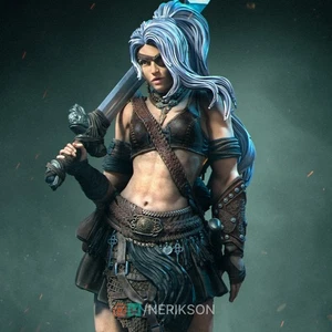 Lia, the Barbarian Mercenary by Nerikson | Commission | Painted | - Picture 1 of 6