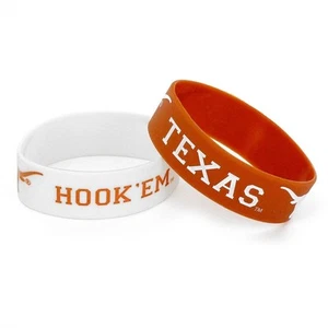 Texas Longhorns Wide Rubber Wristband - 2 Pack - Picture 1 of 1