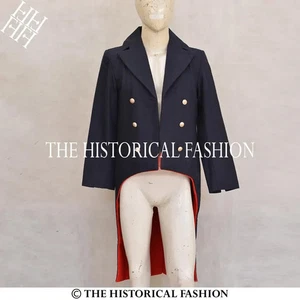 Abrigo Victoriano 18th Regency Hombre Azul Marino Lana Militar Abrigo - Imagen 1 de 4