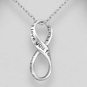 Sterling Silver Infinity "I love you forever" Pendant - Picture 1 of 1