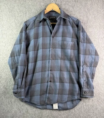 Camisa Pendleton Zephyr Azul y Gris A Cuadros Manga Larga Lana Franela Botón Pequeña Foto 1 de 4