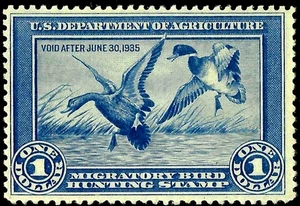 EAS_STAMPS US #RW1 MRG SCV $200.00 W/cert - Picture 1 of 3