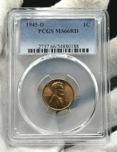 1945-D PCGS MS66RD Lincoln Wheat Cent 1C - Picture 1 of 3