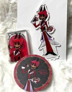 Hazbin Hotel Alastor Flüssig Acryl Ständer Schlüsselanhänger Untersetzer Set Animieren Cafe - Bild 1 von 1