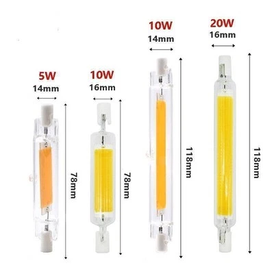 R7s LED 220V 20W 10W 118mm 78mm Glasröhre Glühbirne COB Ersetzen Halogenlampe - Bild 1 von 4