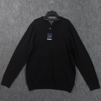 Jos A Bank Sweater Pullover Mens XLT Black Merino Wool V Neck Tailored Fit NWT - Image 1 of 4