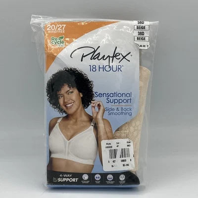 Playtex Women's 18 Hour Sensational Support Wire Free Bra Beige Style 20/27 38D - Image 1 of 4