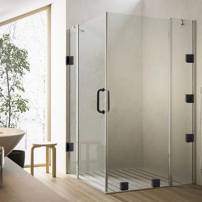 Accesorios de herrajes para puertas de ducha, bisagras, manijas, abrazaderas de vidrio, esquina en forma de L Foto 1 de 4