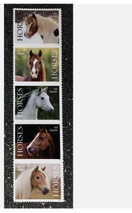 2024 Us stamps,  scott #5891-5895b Forever Horses - Strip 5, MNH - Picture 1 of 1