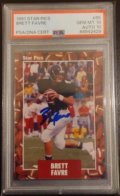 Star Pics #65 Brett Favre RC 1991 Rookie Hof PSA/ADN 10 GEMAS ¡¡Como nuevo con 10 automático!!! Foto 1 de 2
