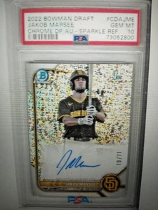 2022 Bowman Chrome 1ST Jakob Marsee Sparkle Refractor Auto RC PSA 10 GM MINT /71 - Picture 1 of 1