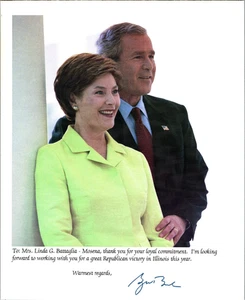 President George W & Laura Bush  Thank You Photo 8.5"X10.5" - Picture 1 of 2