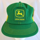 John Deere Trucker Hat Green Yellow Mesh Cap Foam Lining Big Patch K-Product USA