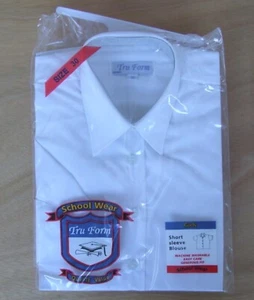 Niñas de 9-10 años talla 30 in manga corta cuello corbata blusa blanca - Imagen 1 de 2