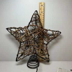 VTG Christmas Star Tree Topper ~Ten Lights Metal & Twigs Rustic -For thebarnyard - Picture 1 of 6