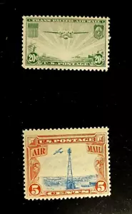 SCOTT # C111 & C21 - SET OF 2 AIR MAIL STAMPS - VF - OG - HINGED - MINT - Picture 1 of 4