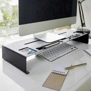 Yamazaki Monitorständer Schreibtischaufsatz Monitorerhöhung Bildschirm schwarz - Bild 1 von 5