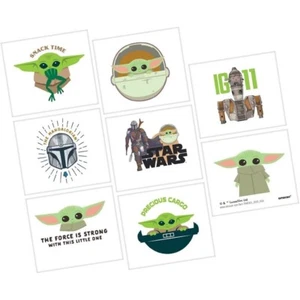 Star Wars Mandalorian The Child Baby Yoda Gogru Tattoos 8 CT 2" EACH - Picture 1 of 3