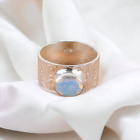 Bague pierre précieuse naturelle opale lactée pour femmes cadeau argent sterling 925