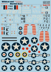 Aufkleber für Wildcat und Martlet Asse, Flugzeug Maßstab 1/72 Print Scale 72-066 - Bild 1 von 12